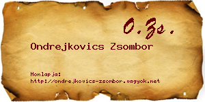 Ondrejkovics Zsombor névjegykártya